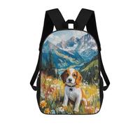 sinyumoney Beagle Dog in Mountain Meadow Painting Scenic Mountain Dog Art Backpack School Business Laptop Rucksack Bag Unisex Casual Daypack for Girls Boys Teenage 17inch