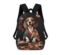sinyumoney Beagle Dog Japanese Food Backpack School Bag Large Lightweight Casual Backpack for Campus Outdoor Travel Sports 17inch