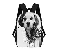 sinyumoney Beagle Dog Splash Art 3D Printed Kids Backpacks Boys Fashion School Bag Travel Backpacks School Bags for Boys Elementary School Students 17inch