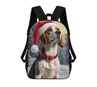 sinyumoney Beagle Dog Xmas Backpacks Kids Student Schoolbag,3D Printed Backpacks,Elementary And Middle School Students Backpacks for Boys Girls 17inch