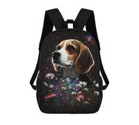 sinyumoney Beagle in Space Flowers Backpack School Bag Work Laptop Backpack Rucksack Bag for Boys/Girls/Teenagers 17inch