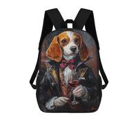 sinyumoney Beagle in Tuxedo with Wine Glass Rucksack Business Laptop Rucksack Bag Unisex Casual Daypack for Girls Boys Teenage 17inch
