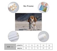 sinyumoney Beagle on The Beach Art Work for Home Walls for Rustic Bath Decor Canvas Art 16x24inch(40x60cm)