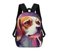 sinyumoney Beagle Portrait with Autumn Leaves Children's School Backpack Fashion Casual Children's Backpacks 3D Printed School Bags Boy Large Backpack 17inch