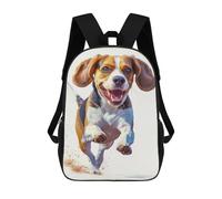 sinyumoney Beagle Running Kids' Backpack 3D Printing School Bag Boys Cool Daypacks Casual Knapsack Fun Back Bag for Kids And Teenager 17inch