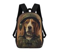 sinyumoney Beagle Soldier Backpack School Bag School Secondary High School College Backpack Travel for Girls Boys Teenage 17inch