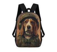 sinyumoney Beagle Soldier School Bags Computer Rucksack for School/Work/Travel for Girls Boys Teenage 17inch