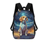 sinyumoney Beagle Starry Night School Backpack Lightweight Airport College Students Back Pack- Perfect for Travel, Work And Daily Use 17inch