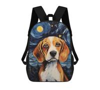sinyumoney Beagle Starry Night School Backpack Water Resistant Travel Backpack Computer Bag for School/Work/Travel 17inch