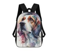 sinyumoney Beagle Watercolor 3D Printed 17inch Kids School Backpack School Bag Fashion Rucksacks for Boys Elementary And Middle School Students