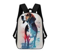 sinyumoney Beagle Watercolors Backpacks Kids School Backpack School Bag 3D Printed School Bag for Boys Elementary And Middle School Students 17inch