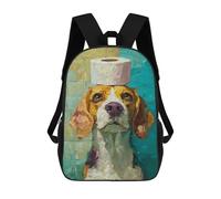 sinyumoney Beagle with Toilet Paper Roll Hat-1 Backpack School Daypacks Business Backpack Water Resistant Bookbag for Boys/Girls/Teenagers 17inch