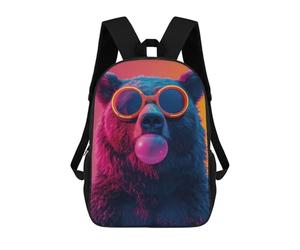 sinyumoney Bear Bubblegum Neon Rucksack School Secondary High School College Backpack Travel for Camping Outdoor Adventures And Daily Travel 17inch