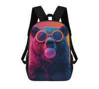 sinyumoney Bear Bubblegum Neon School Backpack School Bags For Girls Boys Backpack With Pocket Fashion School Bag Kids Backpack 17inch