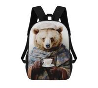 sinyumoney Bear Coffee Casual Daypack Backpacks School Bag for Girls Boys High College Teens Knapsack Men Women Travel Laptop Rucksack College Bookbag 17inch