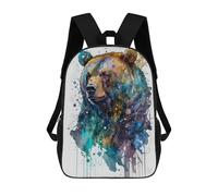 sinyumoney Bear Colorful Backpack School Bag Secondary Causal Travel High School Bags for School/Work/Travel 17inch