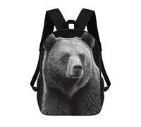 sinyumoney Bear Drawn Backpacks Kids School Backpack School Bag 3D Printed School Bag for Boys Elementary And Middle School Students 17inch