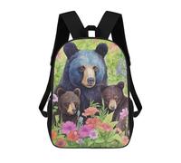 sinyumoney Bear Family Garden Scene Backpack School Bag Water Resistant School Bag Business Backpack for Boys/Girls/Teenagers 17inch