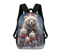 sinyumoney Bear Family Xmas Rucksack Lightweight Casual Daypack School Backpacks for Campus Outdoor Travel Sports 17inch