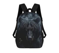 sinyumoney Bear in Black Smoke School Bag Backpack Teen Schoolbag 3D Printing Adjustable Schoolbag Fashion Pocket Bag for Kids Boys Girls Students And Teenagers Fans 17inch