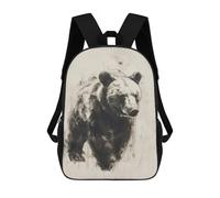 sinyumoney Bear In Charcoal Art Backpack School Work Laptop Backpack Rucksack Bag for Men, Women & Teenage Boys 17inch