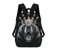 sinyumoney Bear King Backpack School Bag Travel College Rucksack Backpacks for Camping Outdoor Adventures And Daily Travel 17inch
