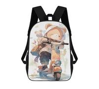 sinyumoney Bear on Scooter Adventure Backpacks 3D Printed 17inch Kids School Backpack Outdoor Casual Daypack Casual Travel Bags for Middle School Students