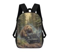 sinyumoney Bear on The Run Backpacks Kids School Backpack School Bag 3D Printed School Bag for Boys Elementary And Middle School Students 17inch