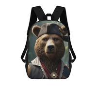 sinyumoney Bear Pirate Funny Backpack 3D Printed School Bag For Boys High Capacity Travel Backpacks Book Bags Boys School Bag Mochila 17inch