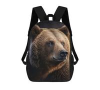 sinyumoney Bear Portrait on Dark School Backpack Lightweight Casual Daypack School Backpacks for Boys/Girls/Teenagers 17inch