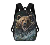 sinyumoney Bear Smashing through The Undergrowth Branches Backpack School Large School Backpack for Boys - Perfect for Travel, Work And Daily Use 17inch