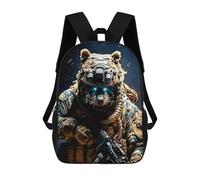 sinyumoney Bear Soldier Backpack School Business Durable Laptop Bag for Camping Outdoor Adventures And Daily Travel 17inch