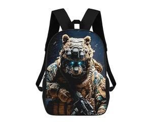 sinyumoney Bear Soldier Backpack School Business Durable Laptop Bag for Camping Outdoor Adventures And Daily Travel 17inch