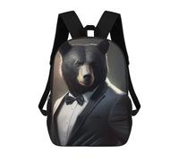 sinyumoney Bear Suit Animal School Backpack Business Laptop Rucksack Bag Unisex Casual Daypack for Men/Women 17inch