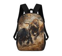 sinyumoney Bear VS Bull Crypto Trade Children's Backpacks Kids Fun School Bag Boys Backpack Travel Bag Student Schoolbag Book Stationery Bag Chool Bags 17inch