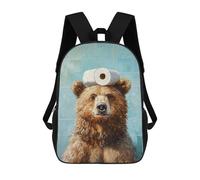 sinyumoney Bear with Toilet Paper Roll on Head Rucksack School Secondary High School College Backpack Travel for Campus Outdoor Travel Sports 17inch