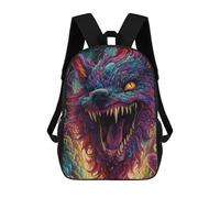 sinyumoney Beast Portrait Backpack 3D Print Kids Bag Elementary Students Daypack Lightweight School Bag for Children Girls Boys Nursery Lunch Pack 17inch