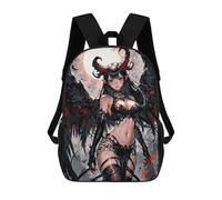 sinyumoney Beautiful Anime Demon Girl School Backpack Large School Backpack for Boys for Campus Outdoor Travel Sports 17inch