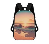 sinyumoney Beautiful Beach Sunset School Bags Water Resistant Travel Backpack Computer Bag for Campus Outdoor Travel Sports 17inch