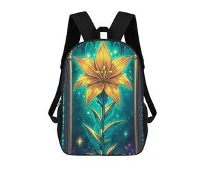 sinyumoney Beautiful Golden Flower Rucksack Large Lightweight Casual Backpack for Campus Outdoor Travel Sports 17inch