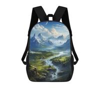 sinyumoney Beautiful Green Land Rucksack School Secondary High School College Backpack Travel for Camping Outdoor Adventures And Daily Travel 17inch
