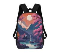 sinyumoney Beautiful Japanese Village Backpack School Work Laptop Backpack Rucksack Bag for Men, Women & Teenage Boys 17inch
