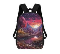 sinyumoney Beautiful Nature Backpacks Kids Student Schoolbag,3D Printed Backpacks,Elementary And Middle School Students Backpacks for Boys Girls 17inch