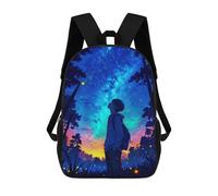 sinyumoney Beautiful Night Boy Backpack Cartoon Plush Bag, 3D Backpack for Kids School Bag Birthday Gift Idea for Boys And Girls 17inch