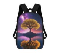 sinyumoney Beautiful Night School Bag Backpack Teen Schoolbag 3D Printing Adjustable Schoolbag Fashion Pocket Bag for Kids Boys Girls Students And Teenagers Fans 17inch