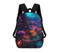 sinyumoney Beautiful Night The Villag School Bags Water Resistant Travel Backpack Computer Bag for School/Work/Travel 17inch