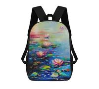 sinyumoney Beautiful Pond Backpack School Large Water Resistant Laptop Backpack for School/Work/Travel 17inch
