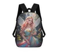 sinyumoney Beautiful Princess Children's Backpack, 17 Inch 3D Printed School Backpack, Backpack Cartoon Adjustable School Bag for Primary School