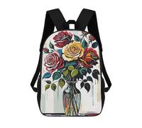 sinyumoney Beautiful Rose School Backpack 3D Printed School Bags Boys Girls Laptop Backpack for Kids/Students/Adults 17inch