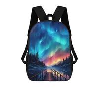 sinyumoney Beautiful Sky by The Lake Backpack Kids School Backpack School Bag 3D Printed Fashion School Bag for Boys Elementary And Middle School Student 17inch